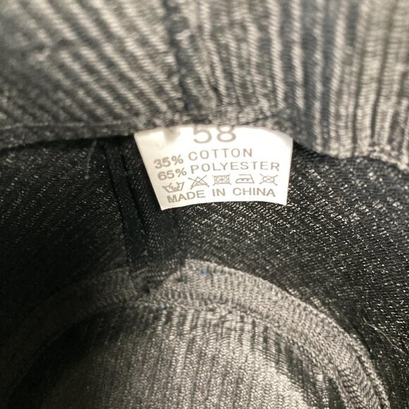 Fedora Trilby Hat, Blue, Textured Cotton Polyester Size 58 cm, 7 1/4, 22.83 in - Picture 7 of 7